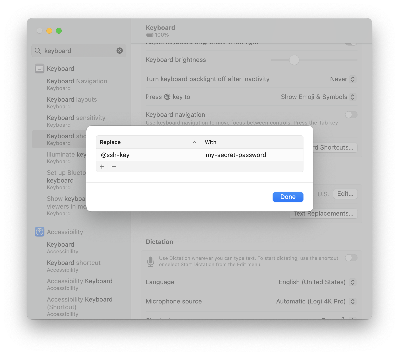 macOS Text Replacements